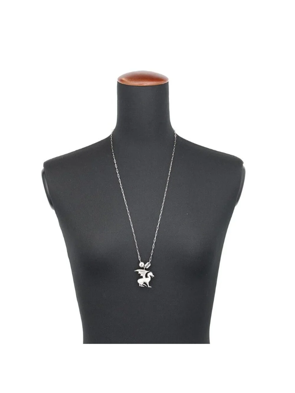 Hermes Necklace Talisman Dragon Motif Metal Ascending Sari